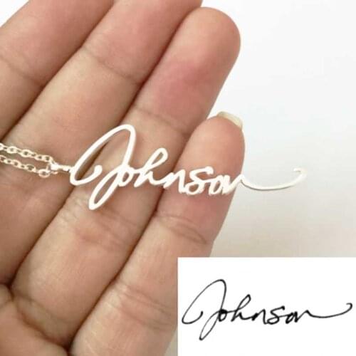 Nameplate Handwriting Name Necklace Customized Letter Word Choker Charm Chain Necklace Women Men Jewelry Accessories Gift
