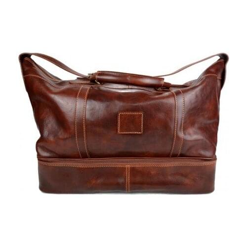 Leather duffle bag leather luggage genuine leather shoulder bag brown mens ladies