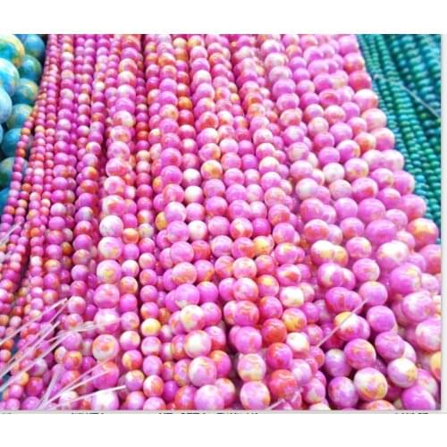 4MM 6MM 8MM 10MM 12MM Natural Blue Purple Rainbow Stones Round Spacer Loose Beads For Necklace Bracelet Charms Jewelry Making