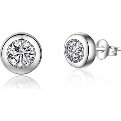 Round Diamond-encrusted Earrings Korean Version of Fashion Style Stud Earrings Accessories for Jewelry Hoop Earrings