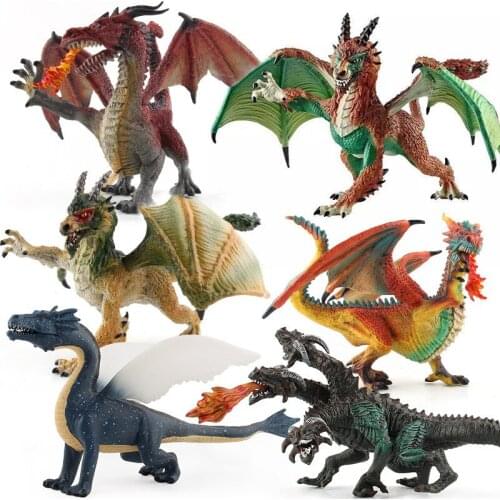 Flying Magic Dragon Ornament Plastic Simulation Dinosaur Model Kids Toys Gift Home Decoration