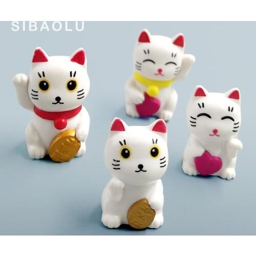 Lovely Cute Cartoon Lucky Cats Micro Landscape Kitten Microlandschaft Pot Culture Tools decorative Garden Decorations Miniatures