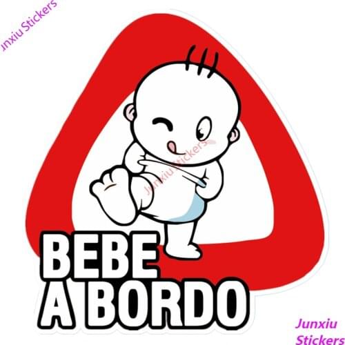 Cartoon Baby on Board Bebe A Bordo Car Sticker Funny Colorful Car Accessories SUV Fine Car Products Decal Decor PVC15x14cm