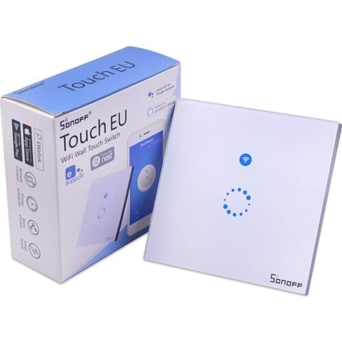 Itead Sonoff Touch EU US Smart Home Wall Touch Switch 1 Gang 1 Way Wifi Wireless Remote Controller Work with Alexa Google Home