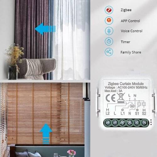 Newest Tuya Smart Life zigbee Curtains Roller Blinds Shutter DIY Curtain Switch Module Work With Alexa Google Home