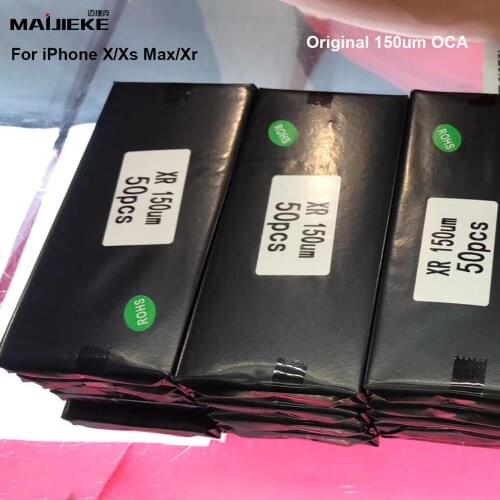 150um Optical Clear Adhesive OCA Film For iPhone X Xr Xs Max Original OCA Film Double Side Sticker Glue+Easy Tear Stick