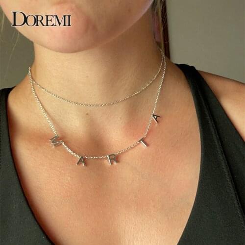 DOREMI VOTE necklace Pendant Name Necklace for Women Chain Custom Necklaces Personalized Necklace with Names Initial A-Z Letters