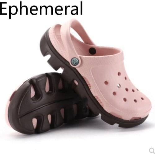 Unisex Cut-outs Breathable Footwear Thick Bottoms Anti-slip Shoes Out-door Sandals And Slippers Style Buckle Strap Shoes Summer
