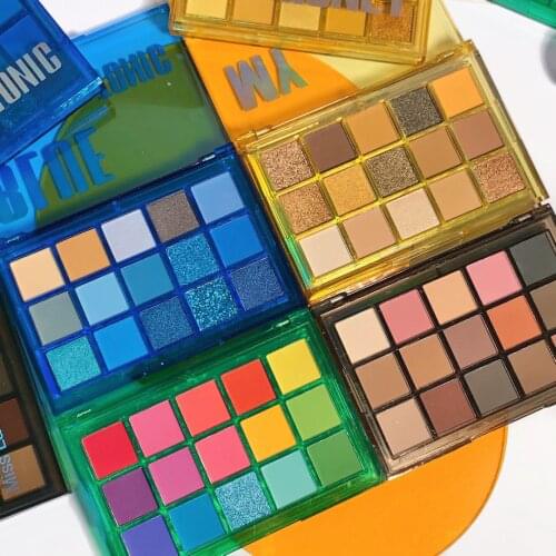 Miss Lara Eyeshadow Pallete 15 Shimmer Glitter Matte Shades Sweet Party Neon Makeup Palette Waterproof Nude Blendable Pigment