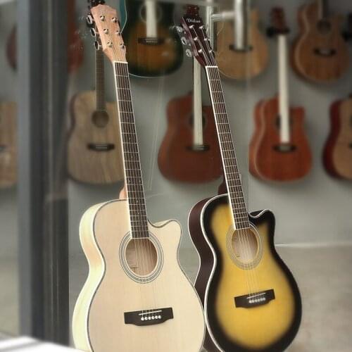 Thin Guitar 40 Inch Travel Stylophone Musical Instrument Sopranos Guitar White Basswood Guitarra Acustica Playing Tools EH50G