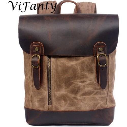 Large-Capacity Hard Wax Wear Waterproof Canvas Shoulder Bag Outdoor Travel Bag Fashion Simple Anti-Theft Travel Bag