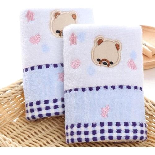 25*50cm High Quanlity Cotton Baby Towel Cartoon Bear Baby Washcloth Handkerchief Kids Feeding Wipe Cloth Towel 24BE