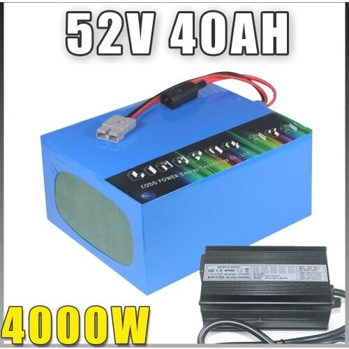 52V 40AH motorcycle scooter E bike Lithium ion Battery Pack with 2000W 3000W 4000W BMS 5A Charger