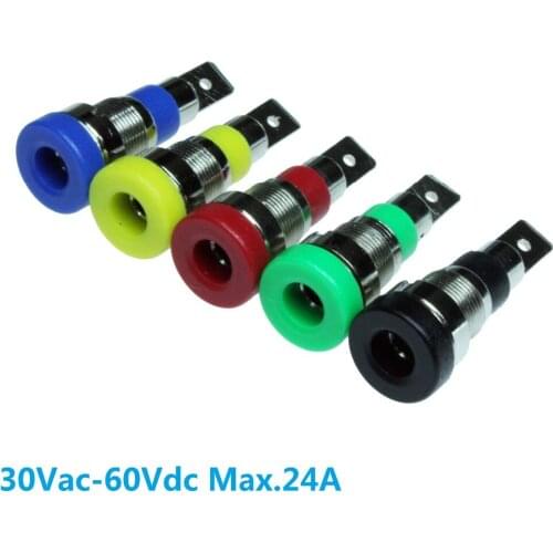 10 pcs x 5 Color Banana Socket 4mm jack Panel Mount Soldering for 4.0mm binding posts