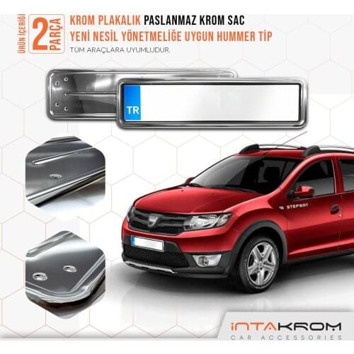 For Dacia Chrome Plates Of Hummer type 2 PCs Chrome Styling Accessories Car Outdoor Track Modified Designed Stainless steel