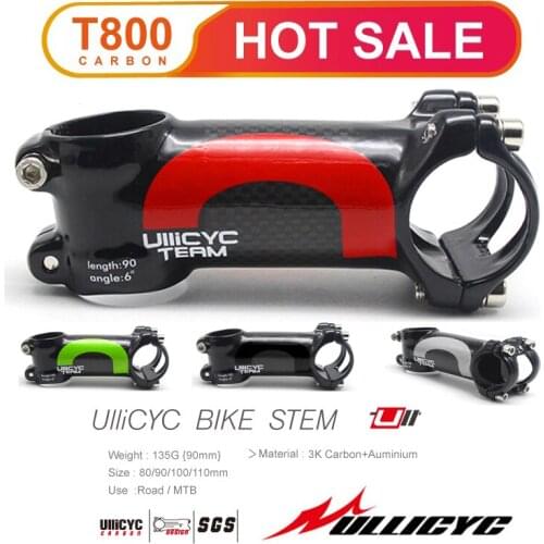 3D Forged Alloy+3K carbon 6/17 Degree stem Mountain/Road bike Stem Fork Clamp Diameter 28.6mm handlebar diameter 31.8mm*60-120mm