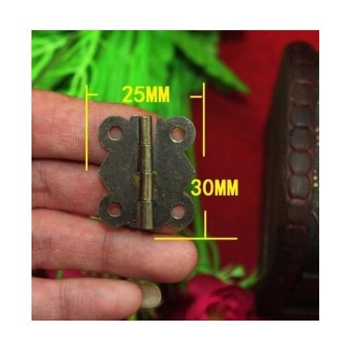 50pcs Door Butt Hinges For Box 4 Holes Antique Bronze 25x30mm