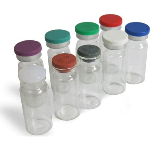 500 x 10ml Clear Amber Injection Glass Vial with Plastic-Aluminium Cap1/3oz Transparent Glass Bottle 10cc Glass Containers