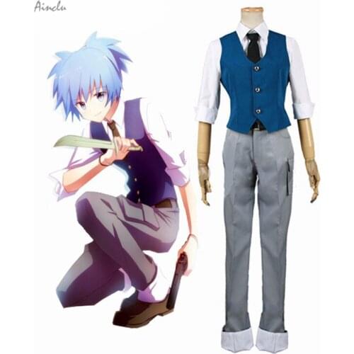 Ainclu Free Shipping Assassination Classroom Class 3-E Nagisa Shiota Suit adult costume Cosplay Costume