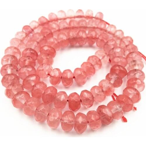 Jewelry Making Accessories Abacus Faceted Watermelon Stone Crystal Loose Beads 4x6mm 5x8mm Quartzs DIY Necklace Bracelet 15"A162