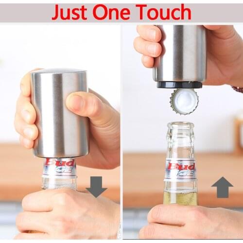 Automatic Magnetic Stainless Steel Wine Soda Beer Beverage Bottle Cap Opener Bar Tools Kitchen Accessories Home Gadget Supplies
