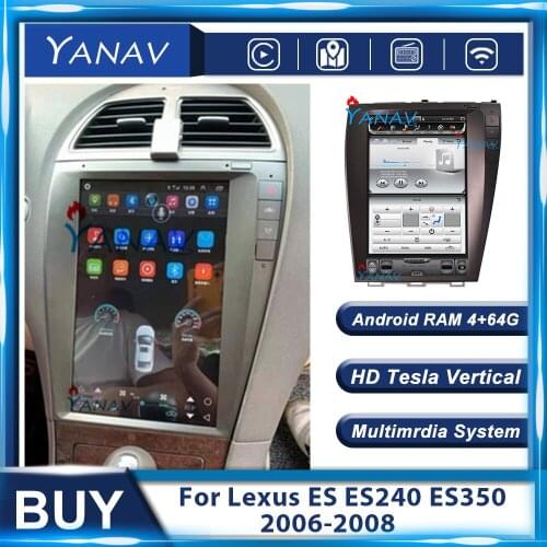 Android 12.1 Inch Vertical Screen Audio GPS Navigation For LEXUS ES ES240 ES350 2006 -2012 Car Multimedia DVD Player Auto Radio