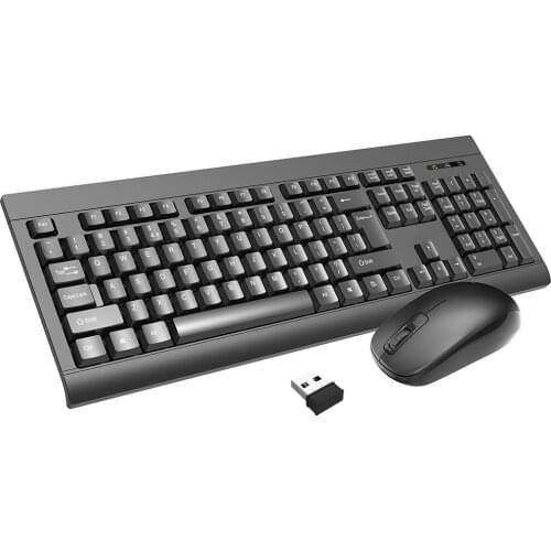 Wireless Keyboard and Mouse, Full-Size 2.4GHz Silent USB Wireless Keyboard Mouse Combo for PC Desktops Computer, Laptops, Window