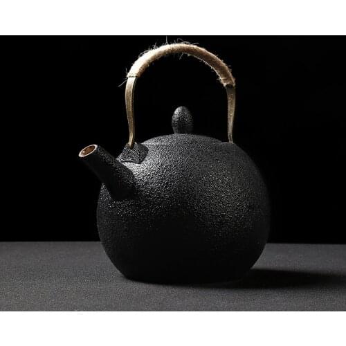 2000ml Big Capacity Black Crockery Ceramic Teapot with Stainless Steel Filters Coffee Tea Sets Porcelain Tea Pot
