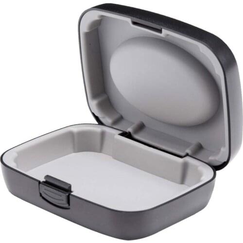 Hearing Aid Case Hard Portable Protective Storage Case for BTE CIC IIC ITE Black / White