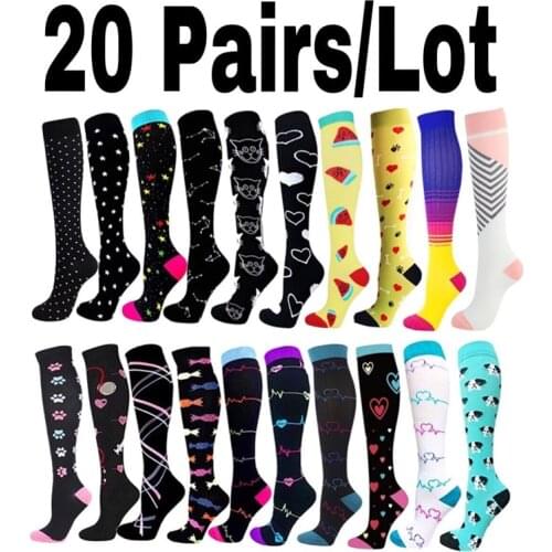 Compression Stockings Fit For Sports Nurse 20-30 Mmhg Prevent Varicose Veins Socks Men Women Knee Stockings For Outdoor Hiking