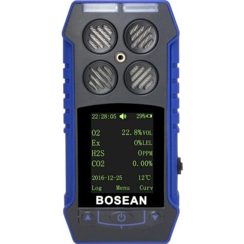 BOSEAN 4 in 1 Gas Detector Oxygen O2 H2S Carbon Monoxide CO Flammable Gas Analyzer Monitor Toxic Gas and Harmful Gas Detector