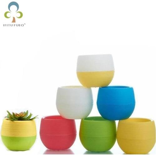 5pcs/lot 7*7cm Wholesale Flower Pots Mini Flowerpot Garden Unbreakable Plastic Nursery Pots for Succulent plants GYH
