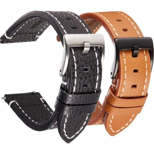 Leather Watchband for Huawei Watch GT GT2 46mm/ gt 2e/Honor Magic 2 46mm Strap Band 22mm Bracelet Wristband for Amazfit GTR 47MM