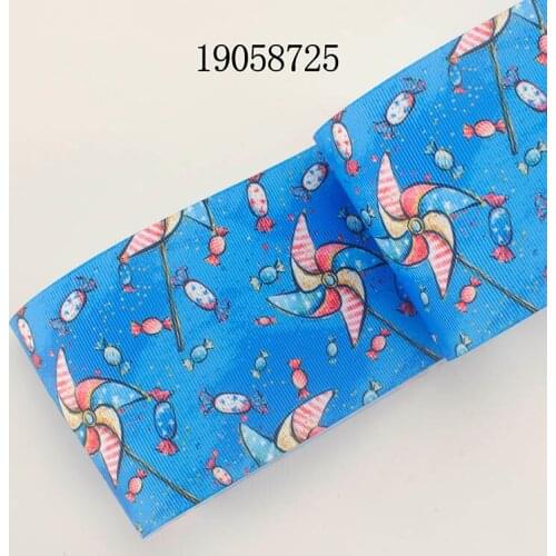 Colorful Flower American Independence Day Grosgrain/Satin Ribbon Printed 5yards for DIY Hair Bows Party Supply