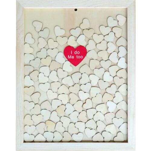 Creative Signature Photo Frame For Wedding Birthday Party Decoration Originality Loving-Heart Wood Chip DIY Wall Photo Frame