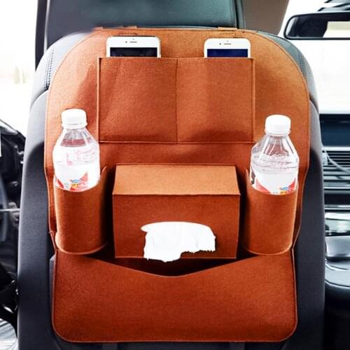 80% Hot Sell Car Seat Back Hanging Storage Bag Organizer Multifunctional Pockets Felt Holder for Vehicles