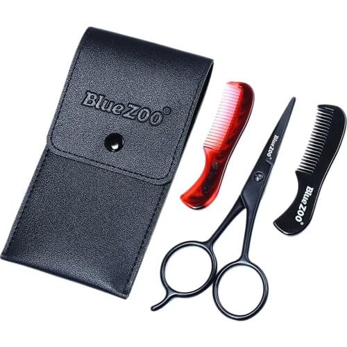 Lots 3 Portable Male Beard Hair Eyebrow Cutting Scissor Shear Shaping Combs