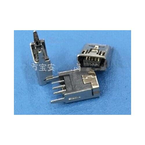 MICRO USB 5P 180 DIP B Mini ,Female plug pin 2pin Fixed PCB , Tail Charging socket ,new and original