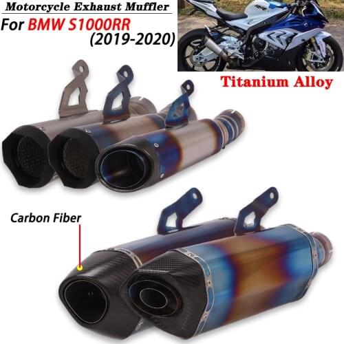 Slip on For BMW S1000RR 2019-2020 Motorcycle Exhaust Escape Moto Modified Muffler with DB Killer Link Pipe Titanium Alloy Tube