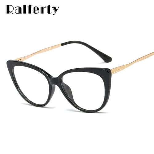 Ralferty TR90 Retro Cat Eye Glasses Female Glasses Frame for Women Myopia Prescription Anti Blue Ray Computer Goggles oculos
