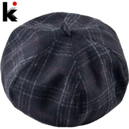 2018 Autumn Winter Beret Hats For Women New Fashion Plaid Newsboy Caps Men Outdoor Streetwear Sweet Handsome Boina Berets Gorro