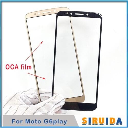 10pcs Front Outer Glass with OCA Glue Film For Motorola Moto G6 Play G6play XT1922 XT1924 LCD Touch Screen panel Replacement