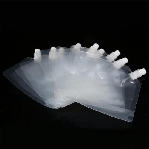 10pcs 420ml Clear Beverage Bag Liquid Non-toxic Juice Milk Coffee Spout Bag Fresh Liquid Packaging Pocket Storage