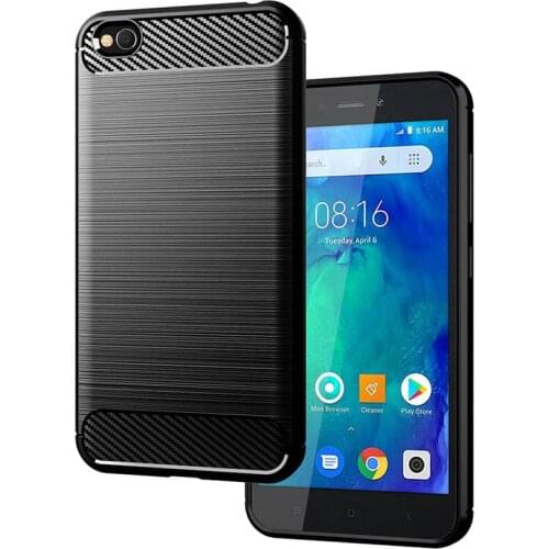 Luxury Carbon Fiber Soft silicone TPU Anti Scratch Shockproof Back Original Case for Xiaomi Redmi Go 5" Cover Cases