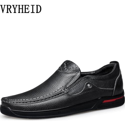VRYHEID 2020 Mens Casual Shoes Genuine Leather Size 38-47 Head Leather Soft Anti-slip Driving Shoes High Quality Men Loafers