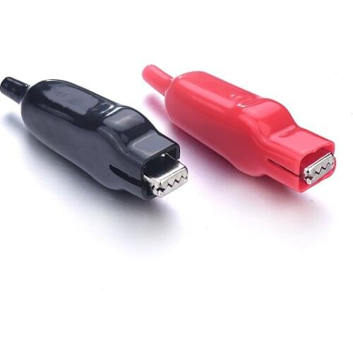 2pcs 20A Alligator Clips PVC Charging Batteries Double-Ended Crocodile Clips for Electrical Jumper Wire voltage testers