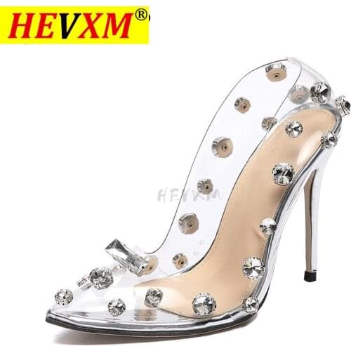 2021 Clear PVC Transparent Pumps Sandals Heel Stilettos High Heels Pointed Toes Womens Party Shoes Nightclub Party Pump
