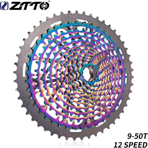 ZTTO Colorful Bicycle Flywheel MTB 12 Speed 9-50T Cassette XD Flywheel Rainbow Ultralight 12s Cassette 1299 k7