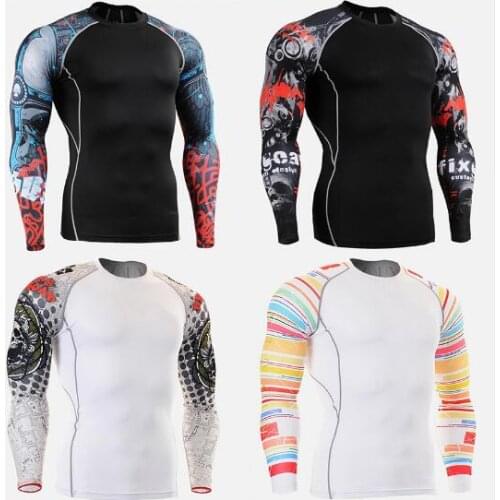 2018 Mens Compression Shirt Running Shirt Men Quick Dry GYM Fitness Top Sport Shirt Men MMA Rashgard Bodybuilding T-Shirts