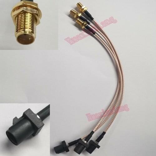 5PCS/Lot Black Fakra C Jack to SMA Female RF Cable GPS antenna extension adapter Connector RG316 15CM/20CM/30CM/50CM